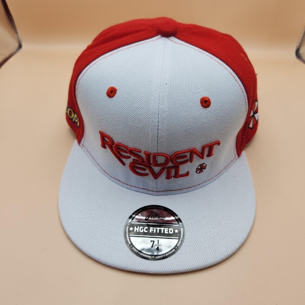 Resident Evil Hat Cap Fitted Mens 7 1/4 Red Headgear Classics 1996 Umbrella